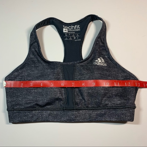 Adidas Small Heather Grey tech fit Racerback compression sports bra - Picture 2 of 9